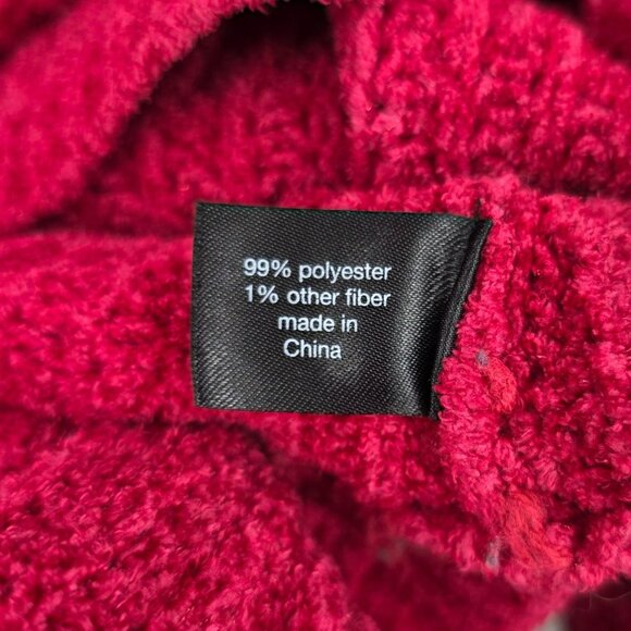 Lane Bryant Pointelle Knit Sweater 22 24 Red V Neck Oversize Cozy Side Slit Boxy - Picture 6 of 9